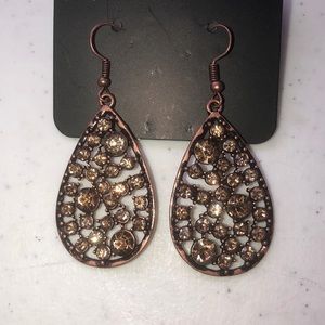 Copper crystal earrings